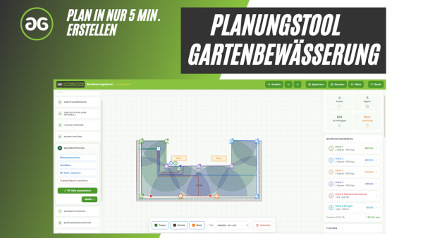 Bewässerungsplaner Web App mit Regnerplanung, Kreisen und Flächenübersicht